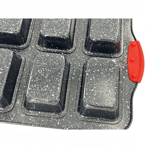 Muffin Pan Non Stick Carbon Steel 8 Cup Rectangular Baking Pan Oven Safe Dark Gray - Product Image 2