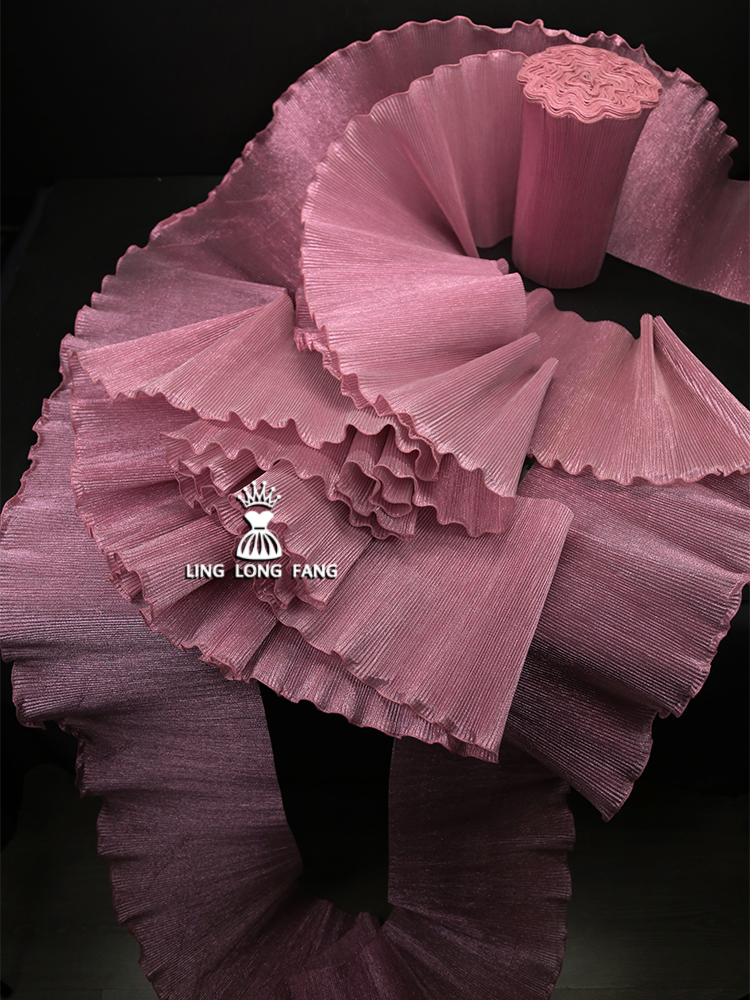 glossy pleated fabric