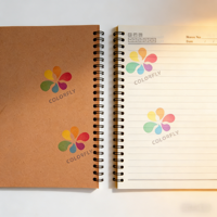Carnet de notes A5/A6 personnalisé avec logo, reliure spirale, 100 feuilles, couverture en papier imprimé, pour bureau, planning quotidien, papeterie