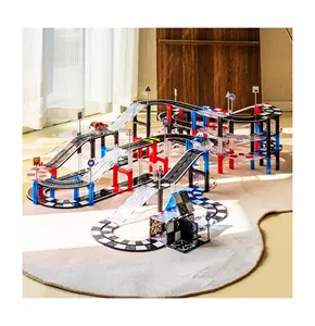 एमएनटीएल DIY मैग्नेटिक आरसी कार रेसिंग ट्रैक खिलौने बच्चों के रेलवे कार रेसिंग ट्रैक एडवेंचर बिल्डिंग ब्लॉक शैक्षिक मोंटेसरी खिलौना सेट