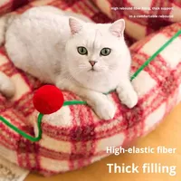 Weihnachtliches Hundebett Ganzjährig Sommer/Winter Universal Abnehmbar Waschbar Sofa Warmes Nest für Kleine Hunde Teddy Bichon Modern und Stilvoll