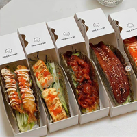 Cajas de Papel Desechables Antigrasa para Tacos de Algas Marinas, Sushi, Tortillas, Bento, Hamburguesas y Comida para Llevar