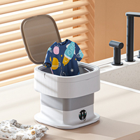 Machine à laver mini pliable 10L en gros avec cuve en plastique, lavage et essorage tout-en-un pour sous-vêtements, portable pour la maison