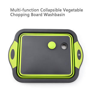 Planche à découper pliable multifonction cuisine Camping bloc panier de lavage pliable avec bouchon de vidange - Product Image 2