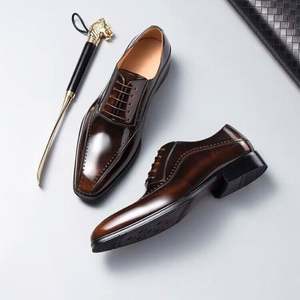 Zapatos Derby Formales de Negocios de Alta Gama, Nuevos, de Cuero Genuino, Punta Cuadrada, Impermeables, con Cordones, Estilo Británico, para Bodas, para Hombre - Product Image 6