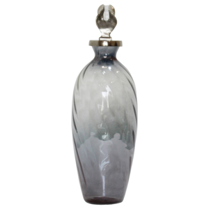 Vaso in vetro con finiture in metallo scolpito, accento colorato per l'arredamento del soggiorno. - Product Image 3