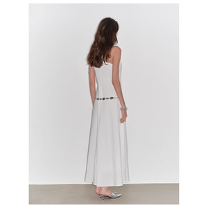 Robe-veste simple et élégante à col en U, coupe ajustée, style A-Line, texture fine, inspirée du lac de Bled - Product Image 2