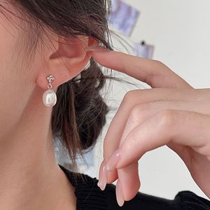 Boucles d'oreilles clous en argent sterling S925 Kaiming avec perles, motif floral ovale, pour femme, usage quotidien - Product Image 3