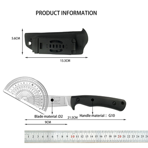 Cuchillo <span class=keywords><strong>de</strong></span> hoja fija EE-AGK con hoja lavada a <span class=keywords><strong>la</strong></span> piedra, mango G10, EDC, para exteriores, jungla, camping, caza, herramientas <span class=keywords><strong>de</strong></span> <span class=keywords><strong>supervivencia</strong></span> con funda - Product Image 6