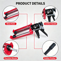 Pistolet à mastic manuel à double cartouche, 400 ml, pour époxy bicomposant 1:1, idéal pour le remplissage des joints de carrelage, outil de construction