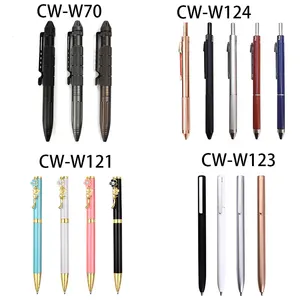 Hot Selling Logo Zware Luxe Aangepaste Balpen Hoge Kwaliteit Aluminium Metalen Balpen 2 In 1 Balpen Stylus Scherm