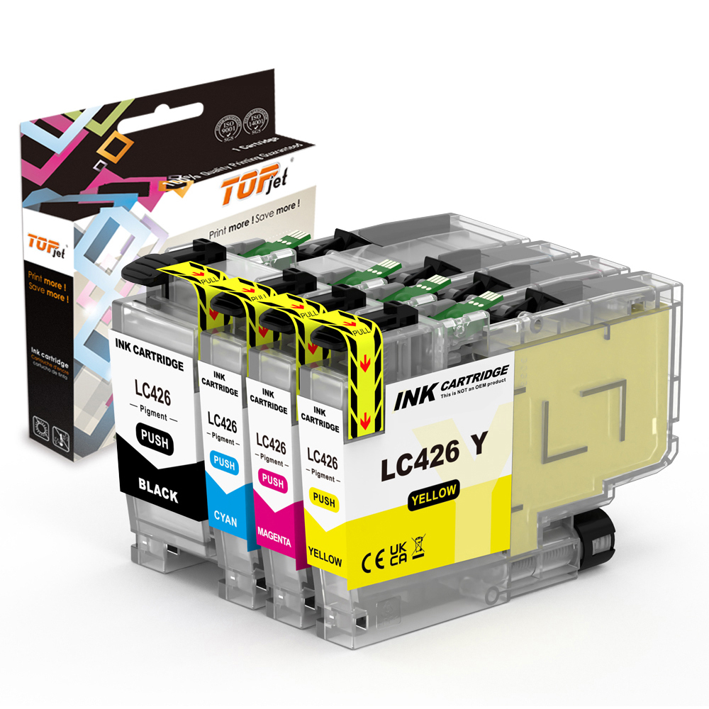 Topjet LC-424 LC-426 LC427 LC426XL LC427XL LC424 LC426 цветной струйный совместимый чернильный картридж для принтера Brother MFC-J4340DW