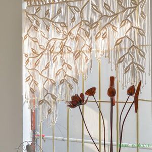 Décorations murales bohèmes en macramé faites à la main, rideaux tissés avec pompons, décoration bohème pour la maison, en provenance du Vietnam, prix avantageux - Product Image 4