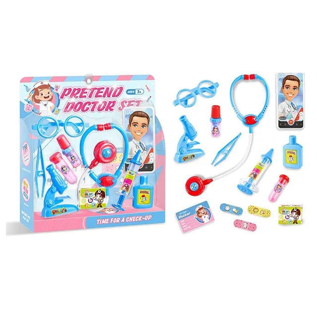 Wholesale Cheapest Blister Card Packing Kids Doctor Game Play Set Educational Doctor Medical Kit Toy