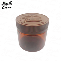 Wadah Plastik PET Ringan Warna Putih Bening Hitam Amber 4oz 5oz Stoples Plastik untuk Bunga Kering Segel Kedap Udara dengan Kunci Pengaman Anak