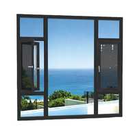 Fenêtre américaine au design moderne à coupure thermique personnalisée fenêtre à grand panneau de verre et auvent en aluminium pour maison fenêtre à battant