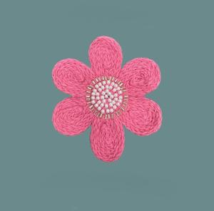 2025 Thiết Kế Mới Đầy Màu Sắc Crochet Hoa <span class=keywords><strong>Motif</strong></span> Với Ngọc Trai Và Hạt Crochet Các Bản Vá Lỗi Cho Quần Áo Túi Tự Làm Phụ Kiện - Product Image 4