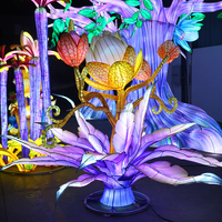 Lanterne à fleurs, lumières de nuit LED, cadre en acier résistant à la corrosion, étanche, résistant au soleil et à la neige, pour le festival des lanternes, nouvel an chinois
