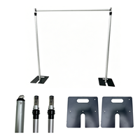 Supports de toile de fond en aluminium 12ft*12ft et 10ft*10ft avec rideau LED pour décorations de mariages et salons professionnels