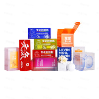 Boîte d'emballage pliable en plastique PET avec fond à verrouillage automatique pour lotion, parfum, soins de la peau et rouge à lèvres - Contenant cosmétique transparent