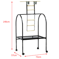 Plateforme interactive pour perroquets Aier BS302 en fil de fer durable, type table ouverte, avec roulettes – Vente en gros