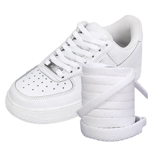 Cordones Anchos Planos Luminosos de Poliéster y Cuero para Zapatillas Deportivas y Casuales, Coloridos, Reflectantes de Seguridad, Impresos - Par de Cordones de Algodón Gratis - Product Image 1