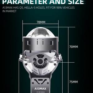 Bi LED Project Lens A13MAX Lamp for Universal Cars Auto <b>Light</b> 3 Inch Biled <b>Projector</b> - Product Image 6