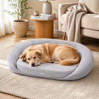 En gros, Tapis de couchage orthopédique pour animaux de compagnie (chiens et chats) avec soutien cervical, ouverture large, rembourrage POE, résistant aux morsures et lavable, personnalisable OEM