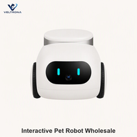 Robot interactif pour animaux de compagnie, adorable compagnon robot en forme de poire avec des yeux lumineux et une caméra, jouet roulant pour chats et chiens