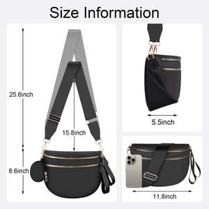 Fabrika özel Fanny paketi damalı baskı naylon bel çantası seyahat göğüs çanta moda kadınlar için Crossbody çanta - Product Image 5