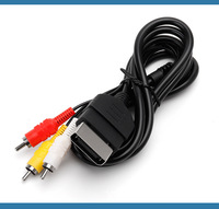 Câble AV de haute qualité 1,8 m avec blindage tressé RCA durable pour NES N64 Dreamcast Genesis Saturn PS1 PS2 PSP2000 Xbox Wii 360 Slim