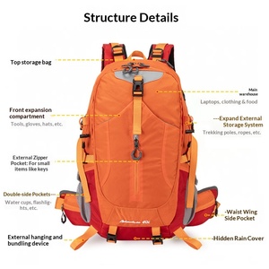 Zaino da trekking ergonomico con pannello posteriore ventilato per un comodo arrampicata in montagna e trekking - Product Image 4