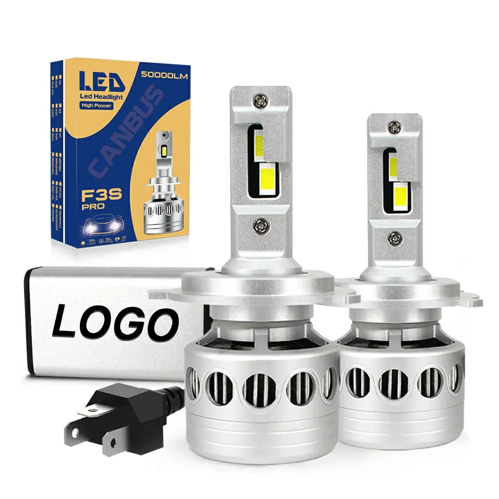 F3S pro canbus high lumen 300W 50000LM 12V high and low beam headlight led h4 car led headlight bulb h7