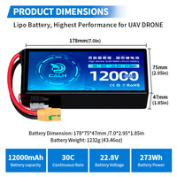 بطارية FPV مخصصة عالية الجهد 6S 22.8 فولت 8 أمبير 10 أمبير 12 أمبير 22 أمبير 100C ليثيوم بوليمر شبه صلبة لطائرات بدون طيار مقاس 7-18 بوصة X8 FPV