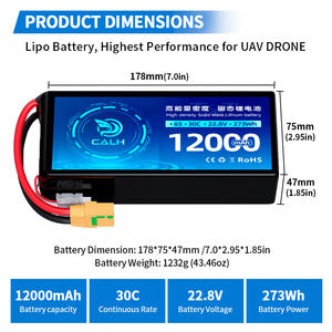 Пользовательская высоковольтная FPV-батарея 6S 22.8В 8Ач 10Ач 12Ач 22Ач 100C LiPo полутвердотельная для БПЛА/дронов 7-18 дюймов X8 FPV - Product Image 5