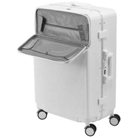 Valise à roulettes de luxe en aluminium et ABS+PC, ouverture frontale, 20, 24, 28 pouces, 8 roues, vente en gros