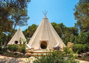 Tente Safari <span class=keywords><strong>Tipi</strong></span> - Tente de Glamping Extérieure Imperméable pour Séjour en Resort - Product Image 2