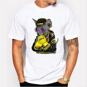 Camiseta de Verano de Manga Corta, 100% Algodón, Blanca, con Estampado de Seda, Cuello Redondo, Estilo Casual - Product Image 1
