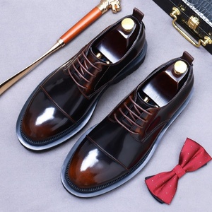 Zapatos Casuales de Negocios para Hombre, Zapatos de Cuero, Cuero Vacuno Genuino, Zapatos de Hombre Modernos de Punta Redonda y Caña Baja - Product Image 6