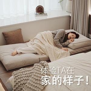 Fauteuil pouf pliable en velours côtelé, inclinable et réglable, avec rembourrage doux, pour salon, chambre, baie vitrée, multifonctionnel, pour adultes et enfants - Product Image 3