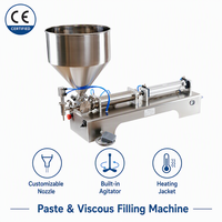 Machine de remplissage de liquides visqueux sur mesure avec agitateur et chauffage, certifiée CE, en acier inoxydable, à piston, pour crème, miel, sauce