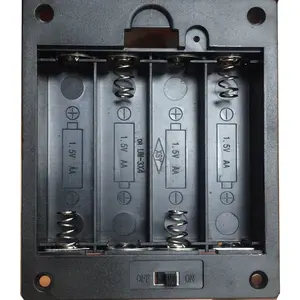バッテリーボックス環境にやさしい素材6v 4 * aaカバースイッチ付き埋め込みバッテリーホルダーケース