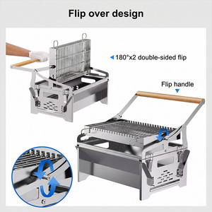Parrilla de Carbón de Acero Inoxidable 304 de Gran Capacidad con Rotación Automática y Asador Desmontable Tipo Flip - Product Image 6