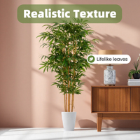Nouvelle décoration de style chinois, arbre artificiel avec un design écologique, feuilles de bambou réalistes pour écran de séparation décoratif