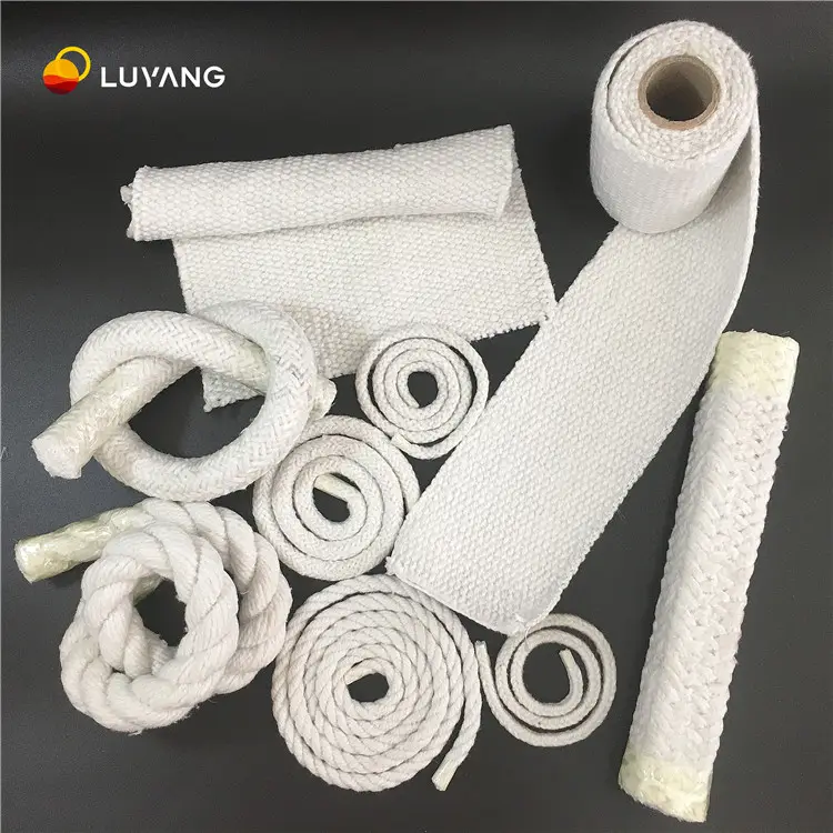 LUYANGWOOL Fiber De Verre ou En Acier Inoxydable Renforcé Fiber De Silicate D'aluminium/Tissu En Fiber De Céramique Bande De Fil De Corde