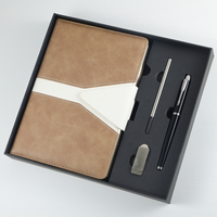 Individuelles Logo Luxus-Geschäftsnotizbuch-Set A5-Format Hardcover Fadenheftung Lederpapier für Firmengeschenke