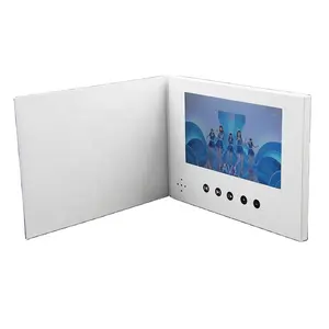 A5 Electronic Blank Advertising Video Greeting Card for Wedding Brochure Invitations Business Promotional Custom-made 7 Inch