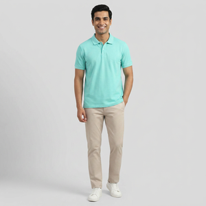 Polo de golf personnalisé pour homme, 100 % coton, logo brodé, décontracté, manches courtes, jersey uni, haute qualité, vierge - Product Image 1