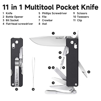 Couteau multi-outils NexTool Knight K30 11 en 1, mini couteau de survie pliable pour l'extérieur, ciseaux pliables portables, outil manuel