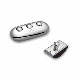 Set da scrivania Lux Post in 2 pezzi con finitura cromata, accessori per ufficio - Product Image 2